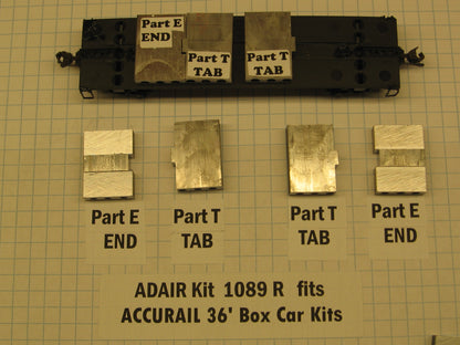 36’ Double Sheath Boxcar / 36’ Fowler Wood Boxcar Weight Kit