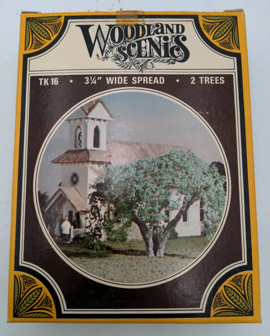 Woodland Scenics HO TK 16 Scenery Vintage 3 1/4" Wide Spread Trees (2 Trees)