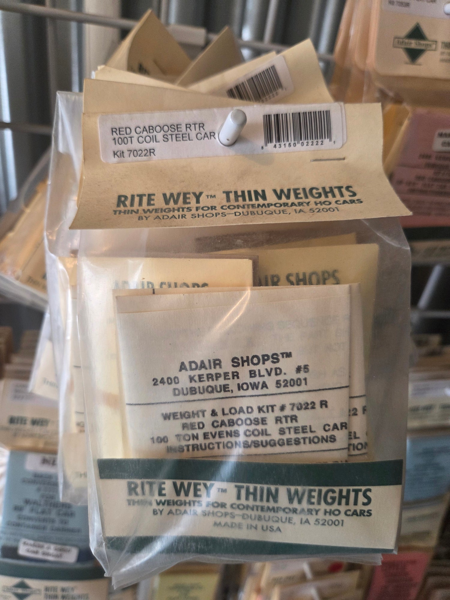 Weight Kit HO Scale for Red Caboose 100 Ton Evans Coil Steel Car