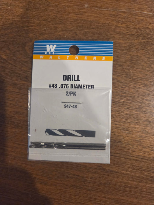 Walthers HO 947-48 Tools Drill Bit - pkg(2) #48 - .076" Diameter