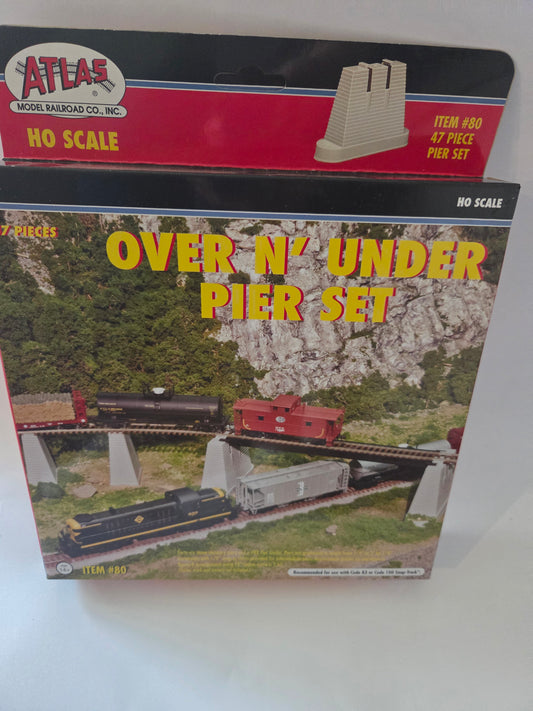 Atlas HO Scale 80 Building Over-N-Under 47-Piece Pier Set
