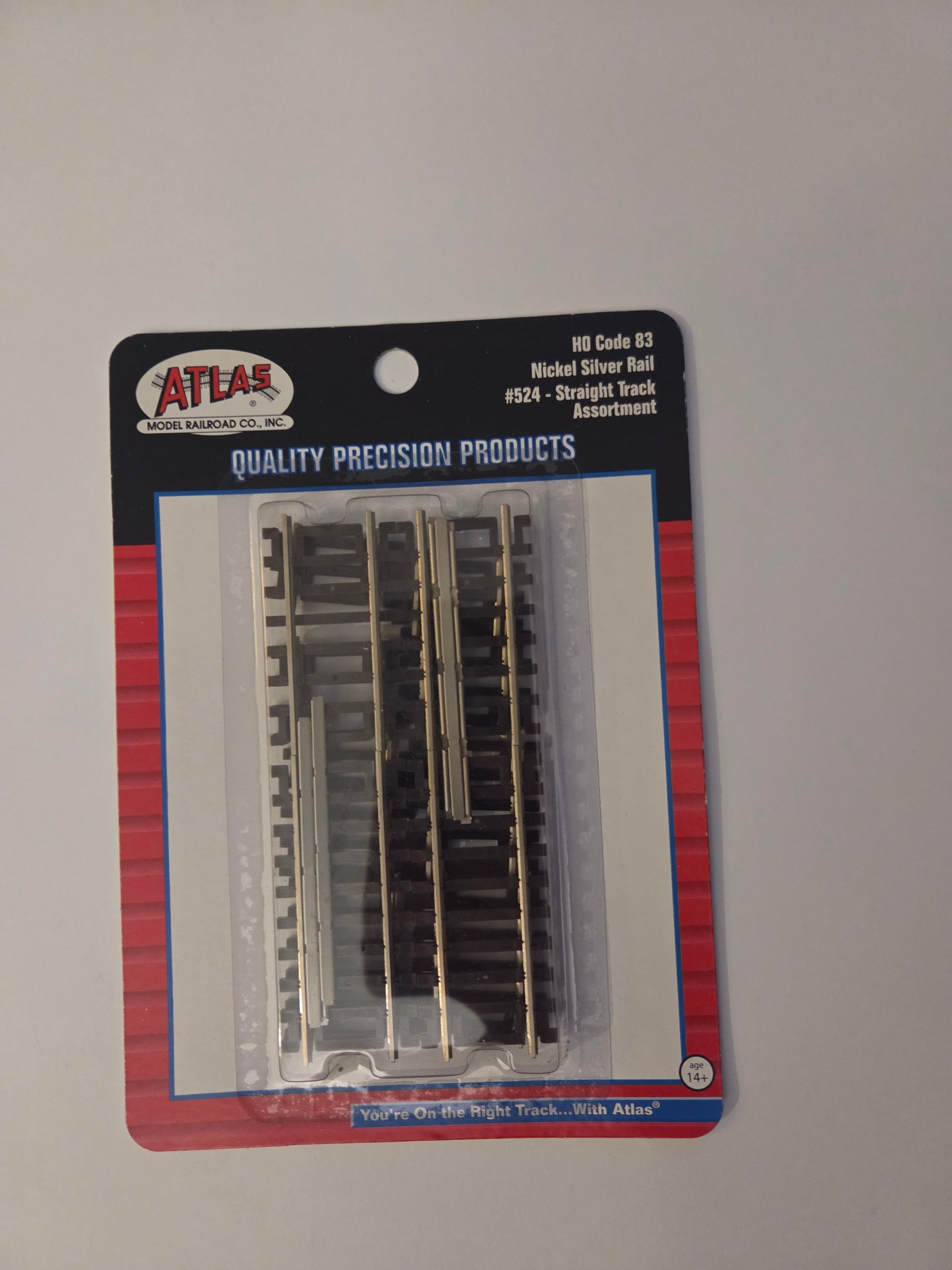 Atlas HO Scale Track Code 83, Nickel Silver Rail Snap-Track Straight Sections Assortment (10 piece)