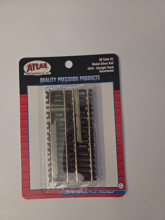 Atlas HO Scale Track Code 83, Nickel Silver Rail Snap-Track Straight Sections Assortment (10 piece)