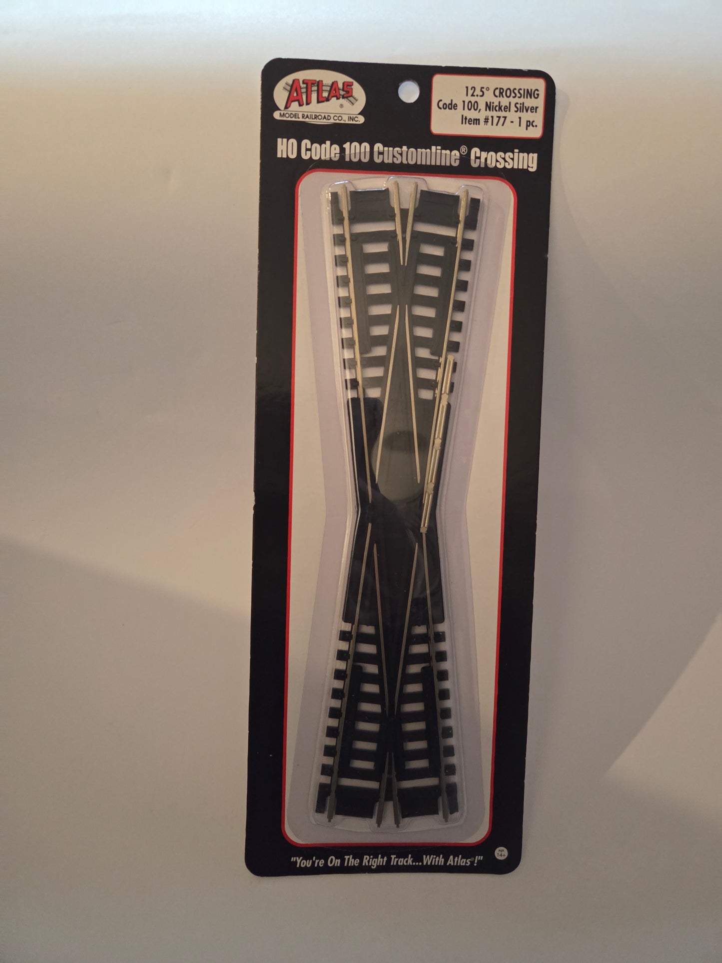 HO scale model railroad track - Atlas HO 177 Code 100 Track Custom-Line(R) Crossing 12 1/2 Degrees 9"