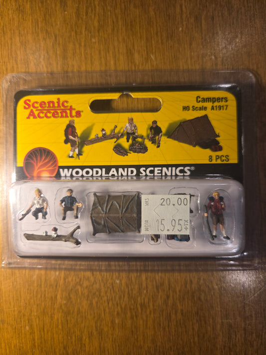 Woodland Scenics HO Scale Scenic Accents Campers (pack of 8)