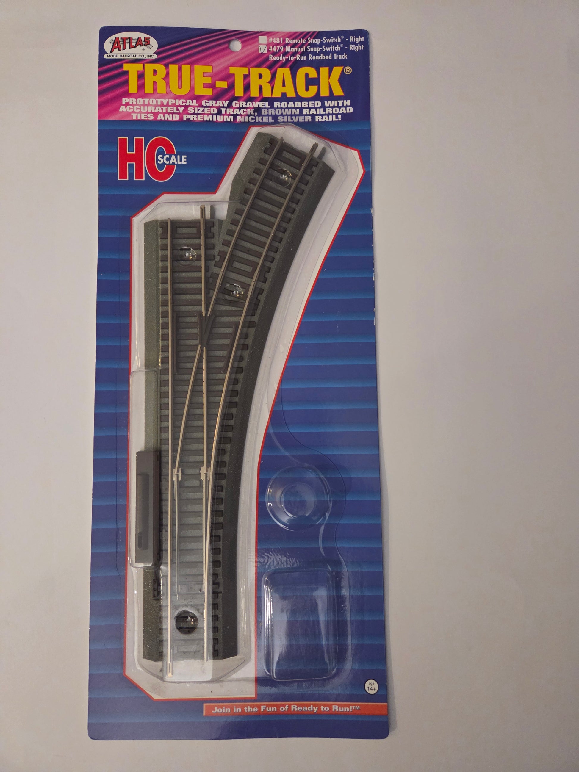 Atlas HO Scale Track Code 83 True-Track Manual Snap-Switch Right Hand