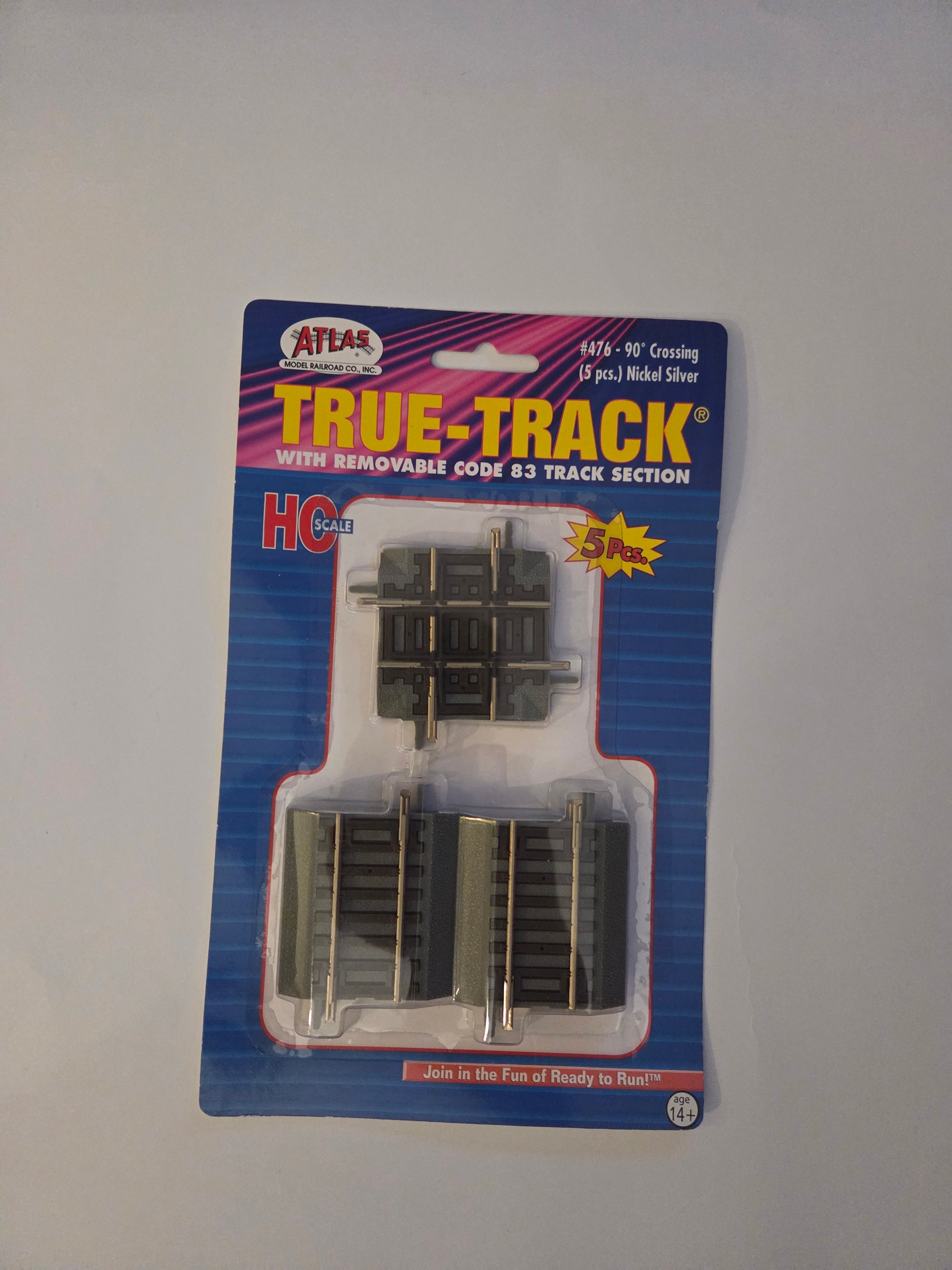 Atlas HO Scale Track Code 83 True-Track 90 Degree Crossing (5 pieces)