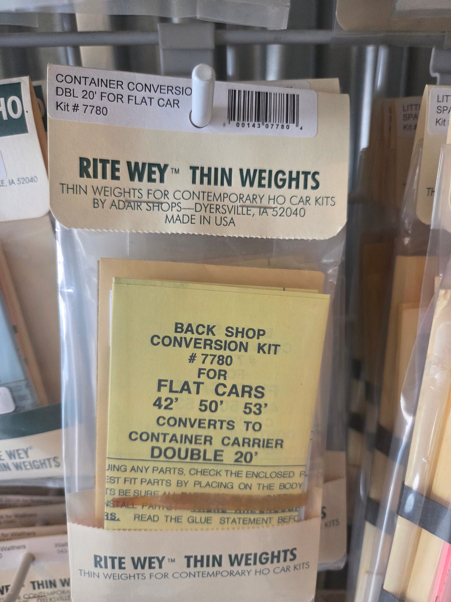 Weight Kit HO Conversion Kit for 42', '50 , & '53 Flat Cars