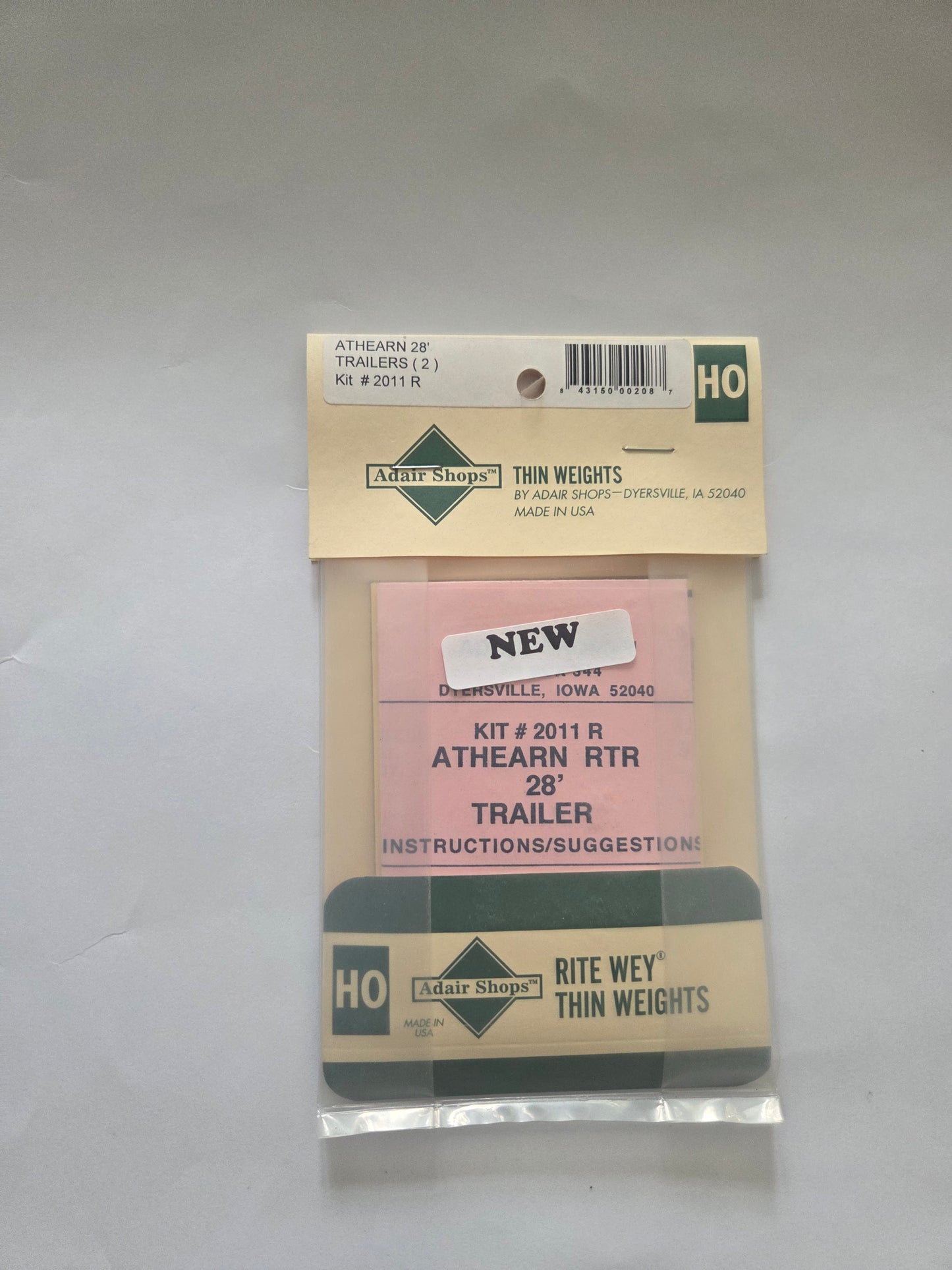 Weight Kit HO for Athearn 28' Trailer