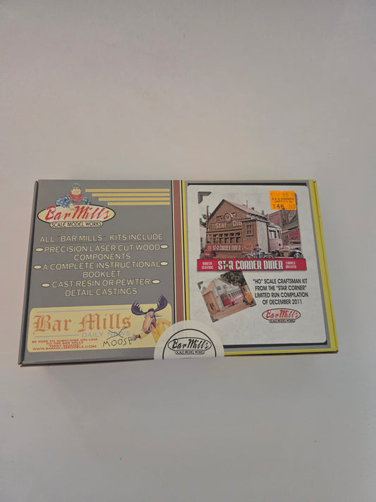 Bar Mills HO Scale Scenery Star Corner Diner Kit - 4-1/2 x 3-1/4" 11.4 x 8.3cm
