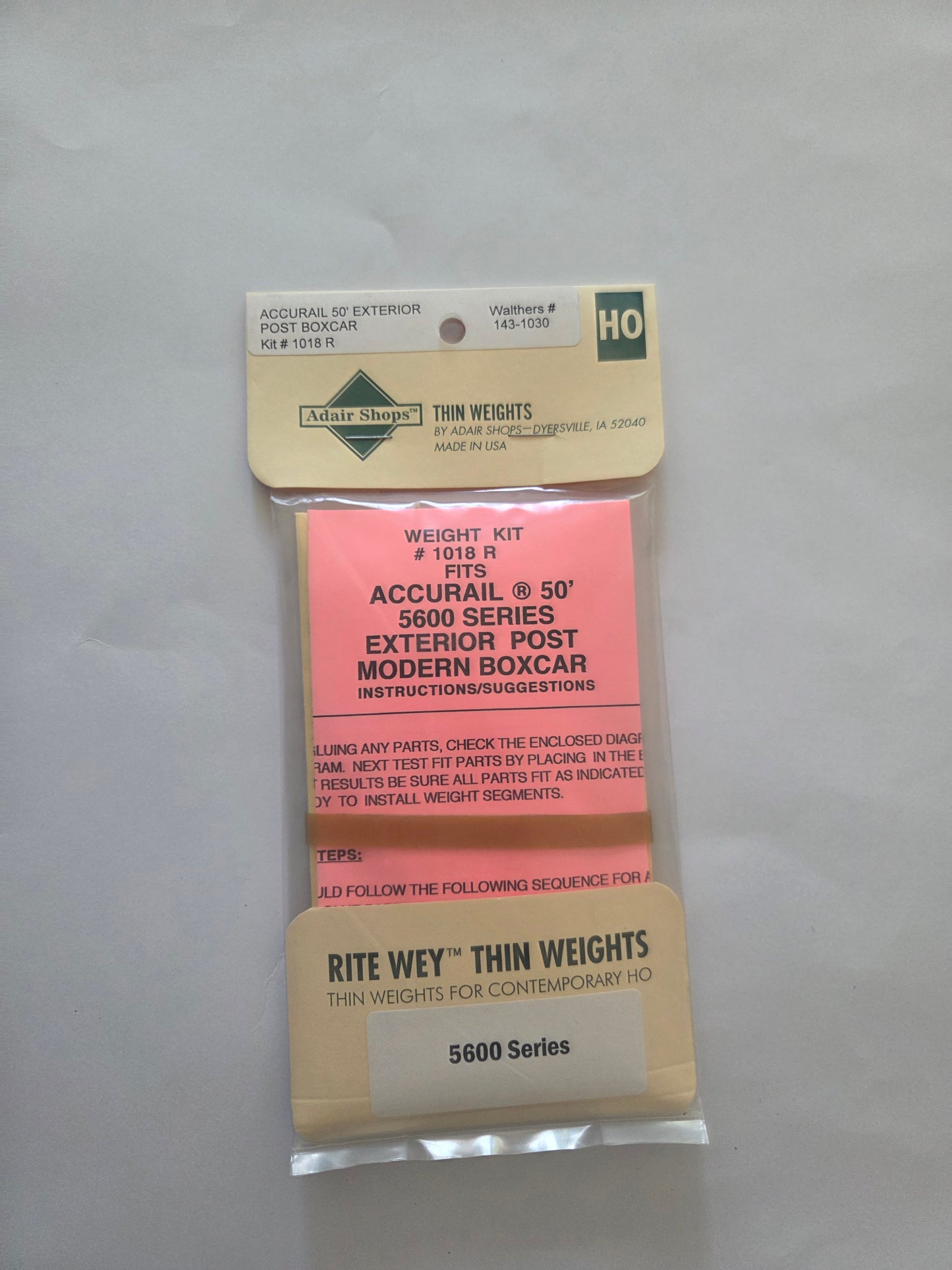 Weight Kit HO Scale for Accurail 50' Exterior Post Modern Boxcar