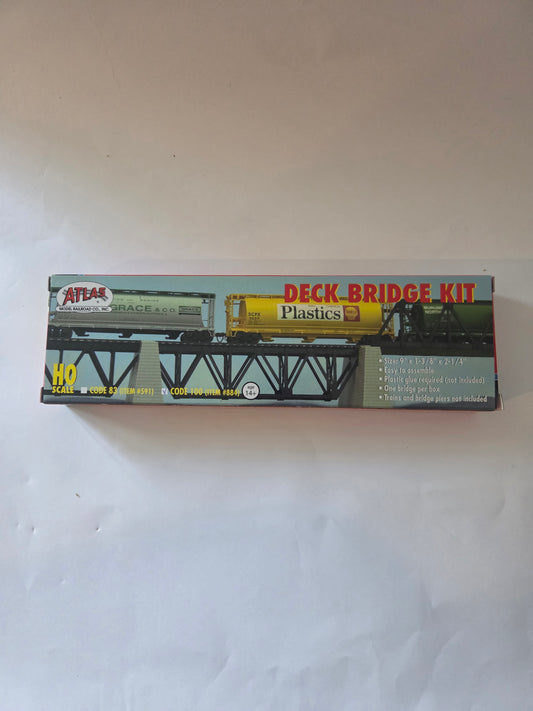 Atlas HO 884 Track 65' Deck Truss Bridge - Kit Code 100 NS Rail - 9" 22.9cm