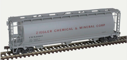 Atlas HO 20007187 Hopper ACF 3-Bay Cylindrical Hopper, Gray, Red - Ready to Run
 Ziegler Chemical #44045