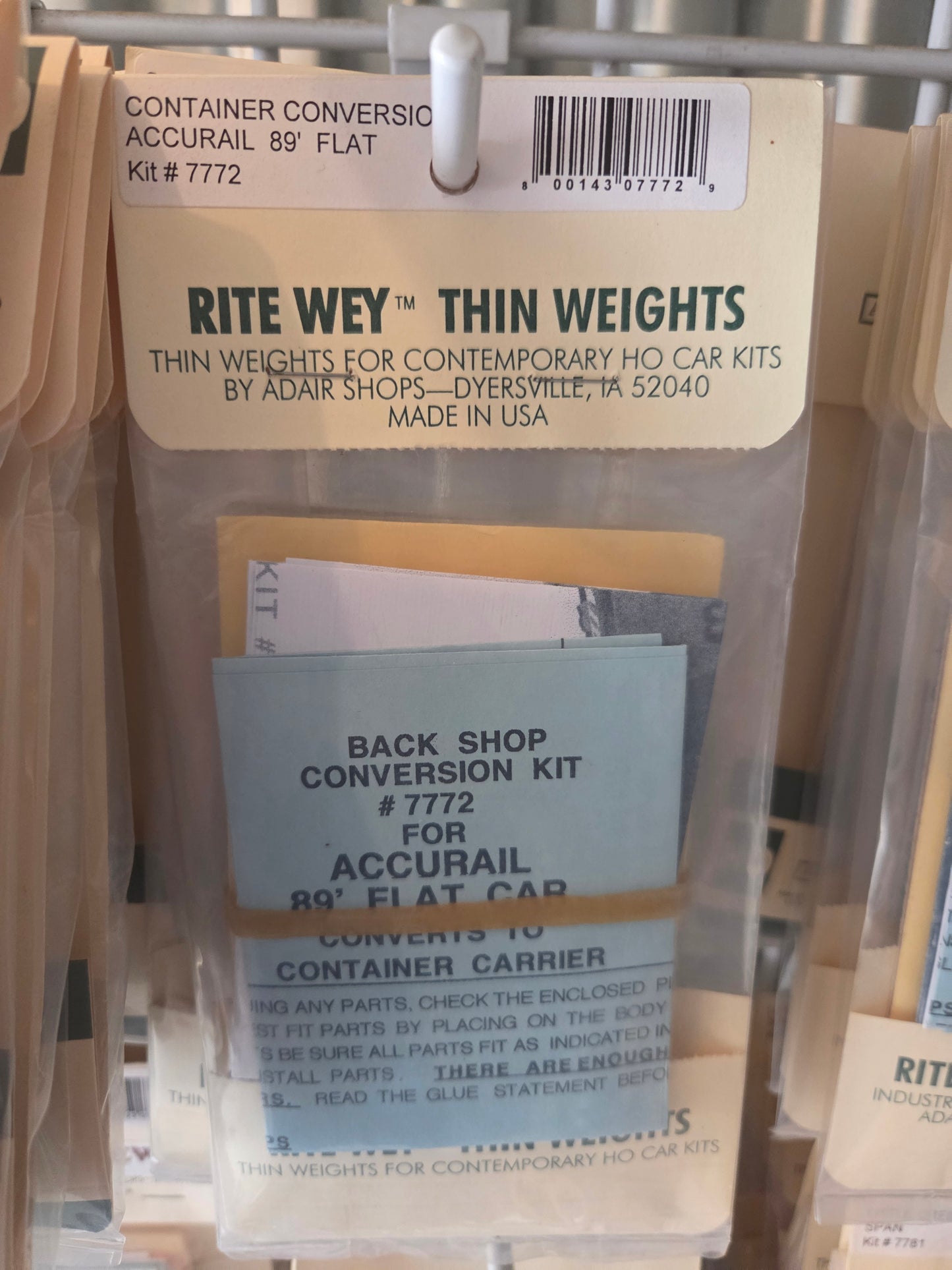 Weight Kit HO for Accurail Backshop Conversion Kit for 89' Flat Car