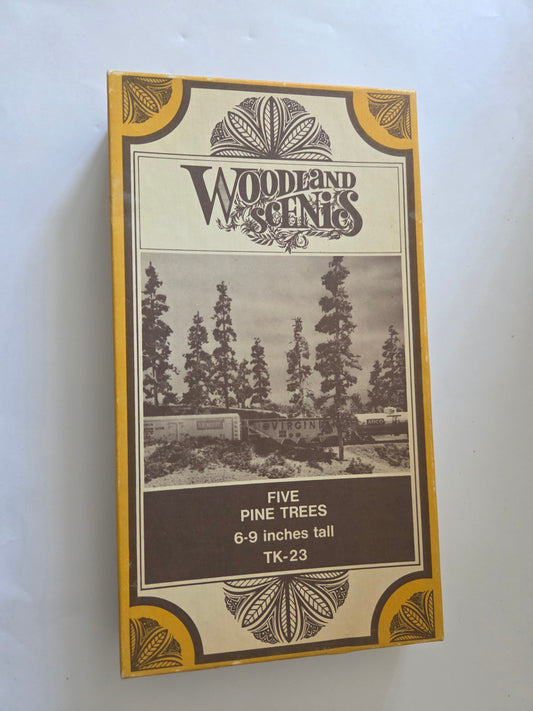 Woodland Scenics HO TK 23 Scenery Vintage 6" - 9" Tall Pine Trees Large Tree Kits (5 Trees)