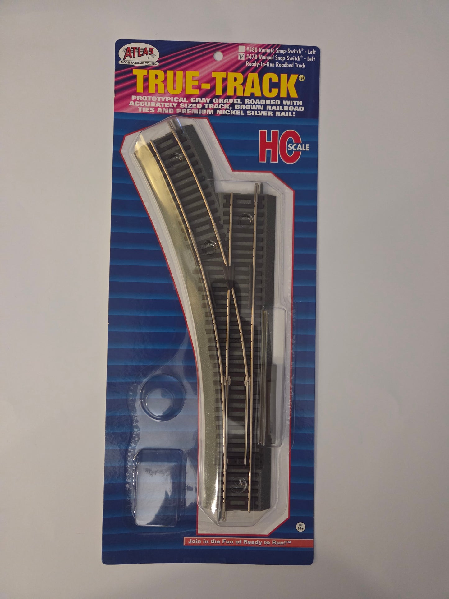 Atlas HO Scale Track Code 83 True-Track Manual Snap-Switch Left Hand
