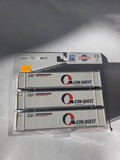 Athearn HO ATH27689 Intermodal HO RTR 48ft Container, Conquest 3-Pack #2
