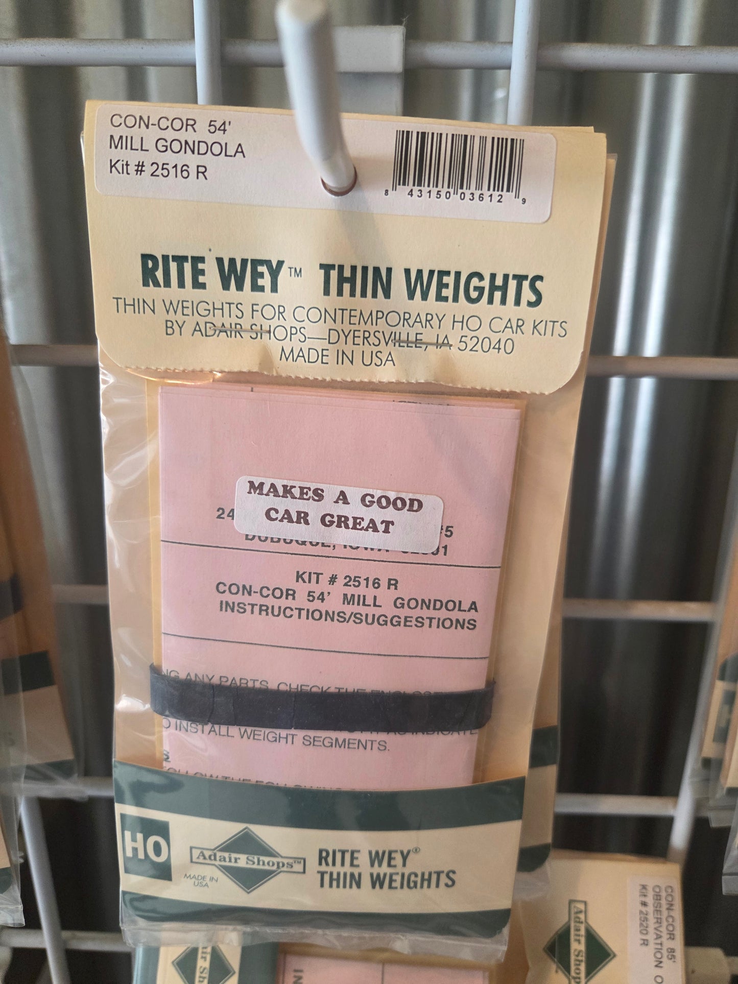 Weight Kit HO for Con-Cor 54' Mill Gondola
