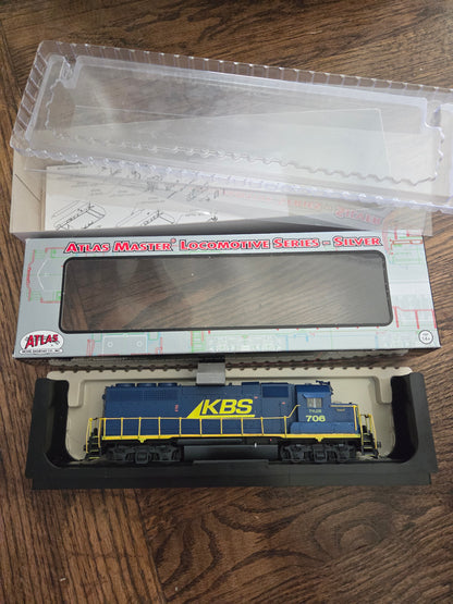 Atlas HO 10000079 Locomotive EMD GP40 Kankakee Beaverville & Southern Custom Painted Weathered