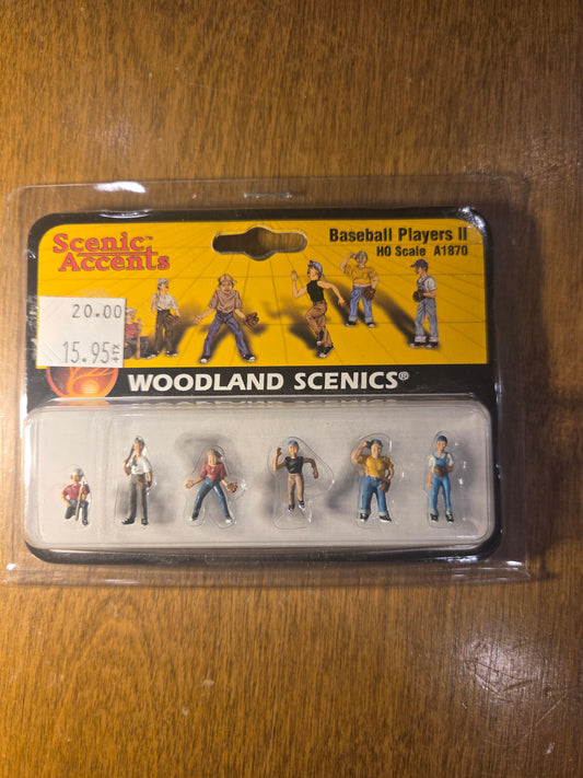 Woodland Scenics HO Scale Scenic Accents Baseball Players II (pack of 6)