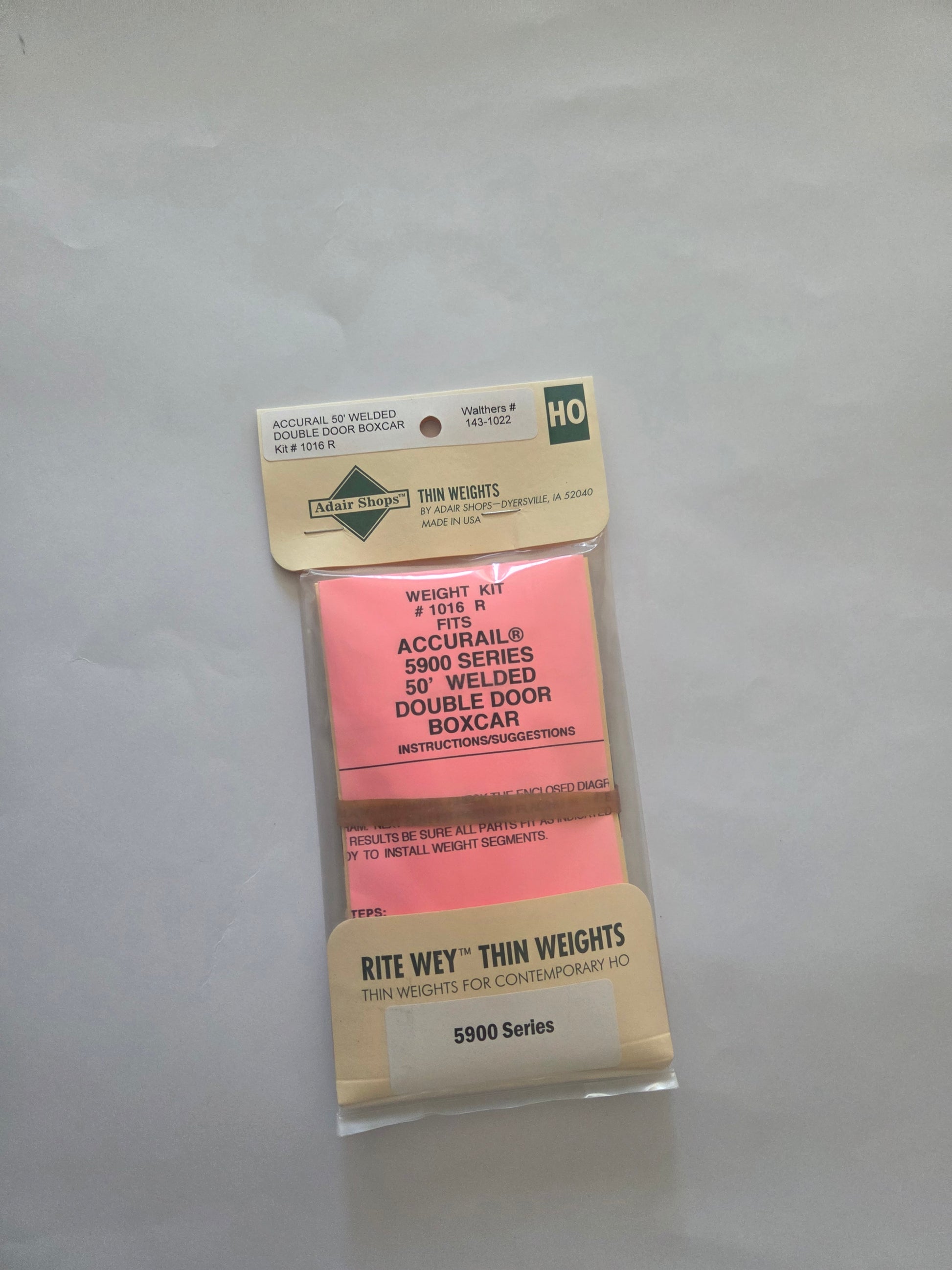 Weight Kit HO Scale for Accurail 50' AAR Double Door Boxcars