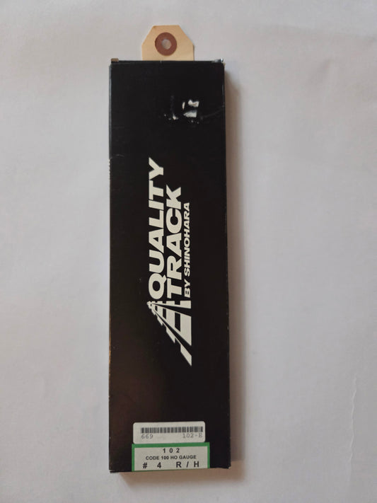 Shinohara HO Scale Track Code 100, Nickel Silver Rail #4 Turnout