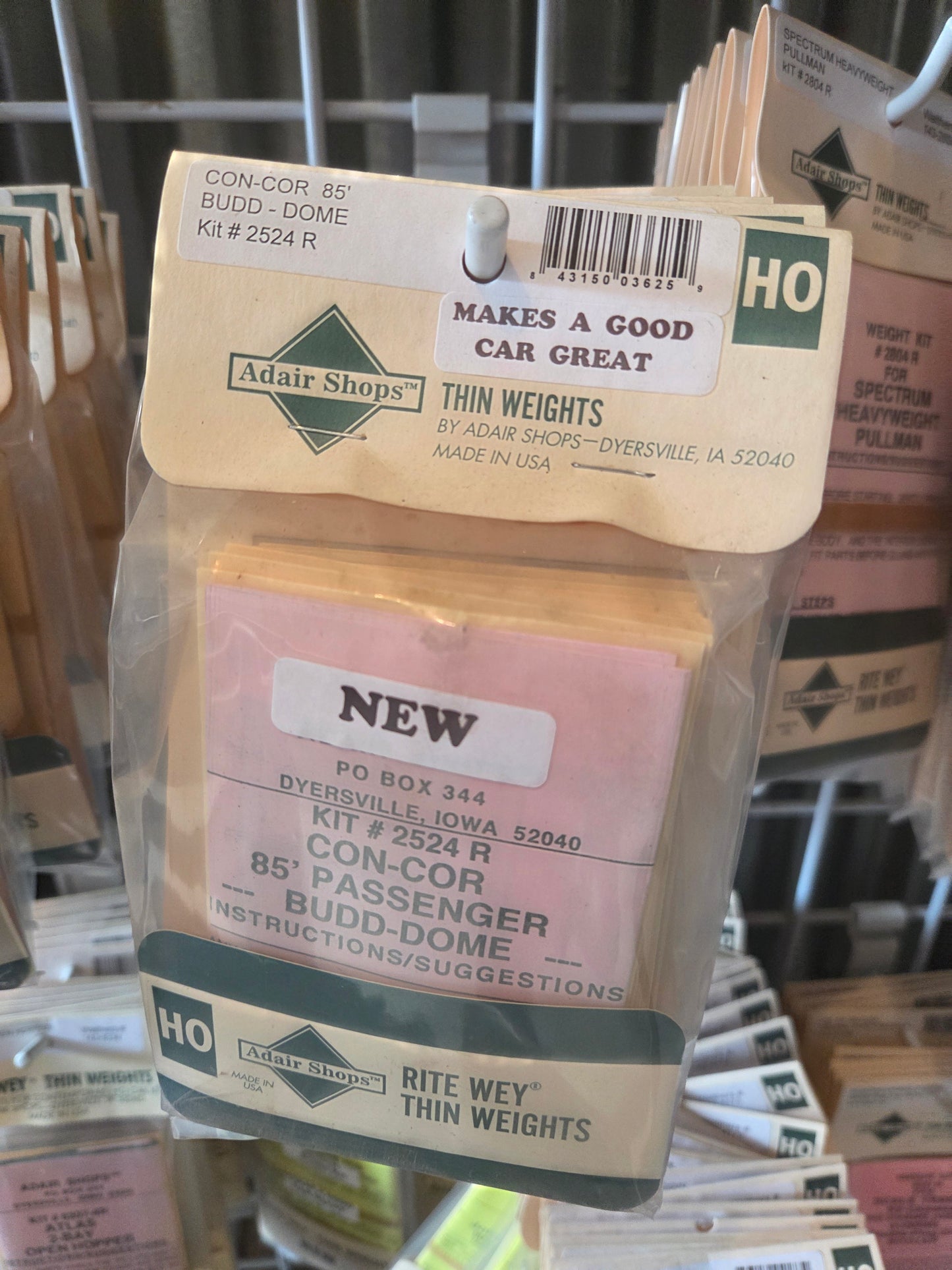 Weight Kit HO for Con-Cor 85' Budd/Dome