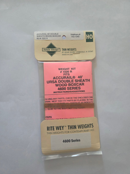 Weight Kit HO for Accurail 40' USRA Double Sheath Wood Boxcars