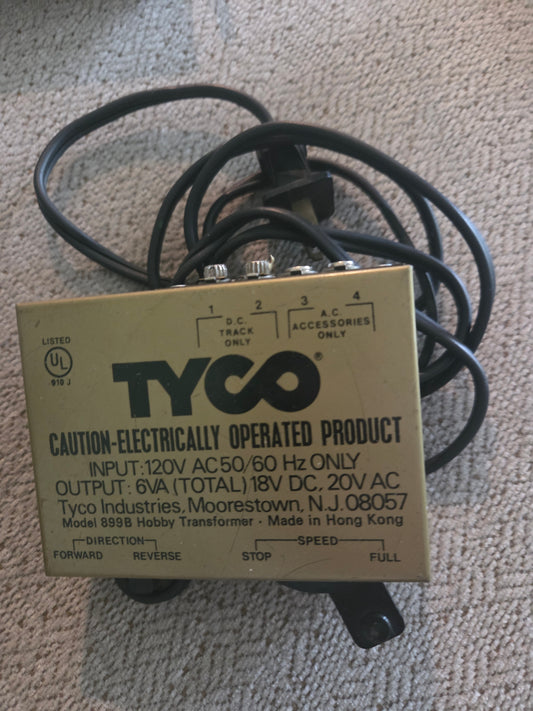 HO scale model railroad electrical component - Tyco HO Vintage Electrical Toy Train Transformer Mode 899v 120 V AC 50/60 - UNTESTED
