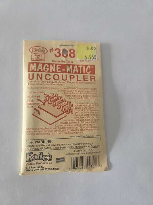 Kadee HO 308 Uncoupler Under-the-Track Uncoupler For HO, S, O & On30 Scales