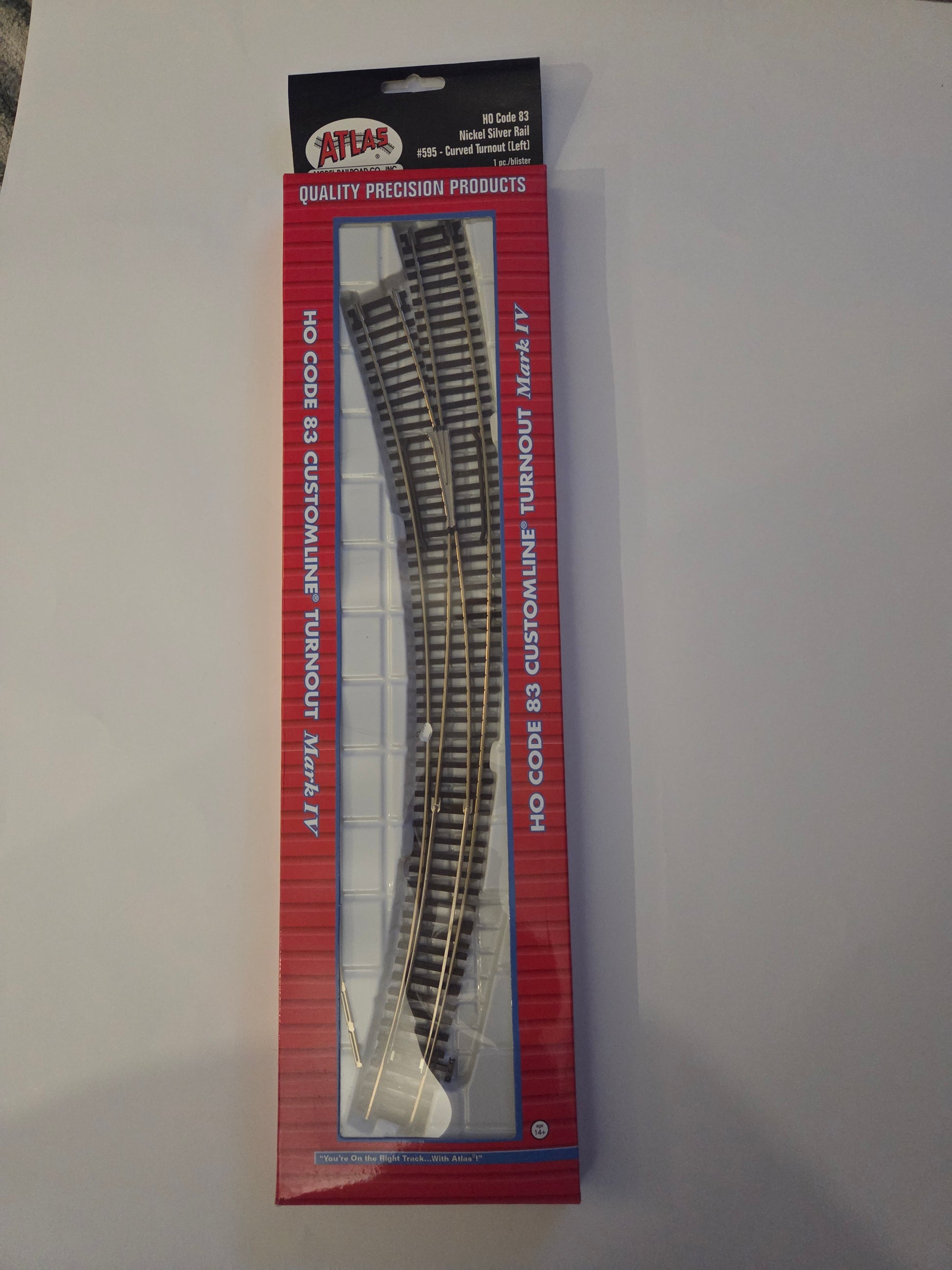 Atlas HO Scale Track Code 83 22" Inside Radius Curved Turnout Left