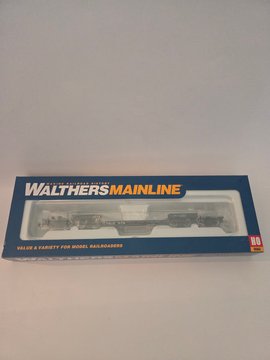 Walthers Mainline HO Scale 81' 8-Axel Depressed Center Flatcar Pittsburgh & Lake Erie #979