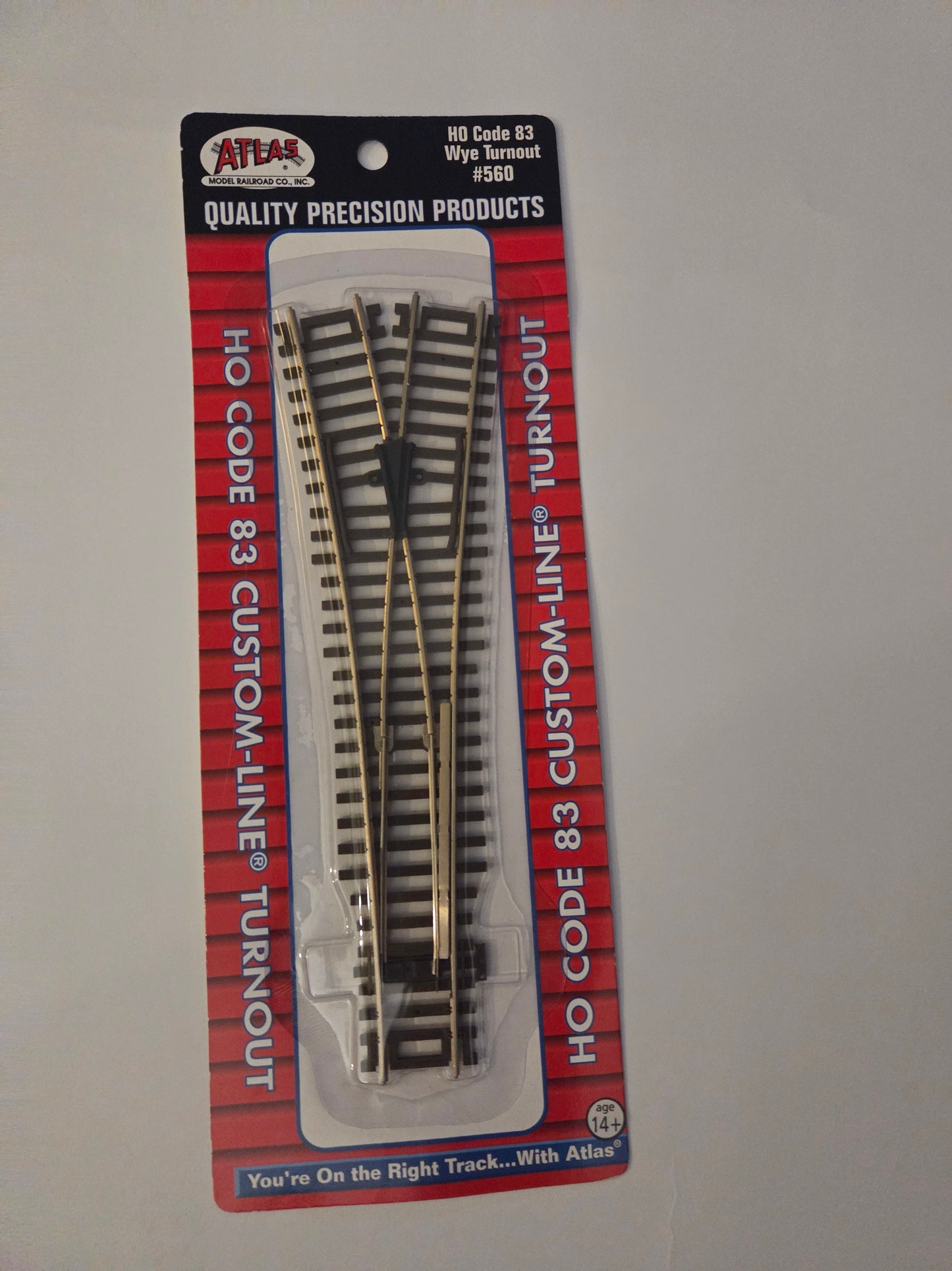 Atlas HO Scale Track Code 83, Nickel Silver Rail & Brown Ties Wye Turnout