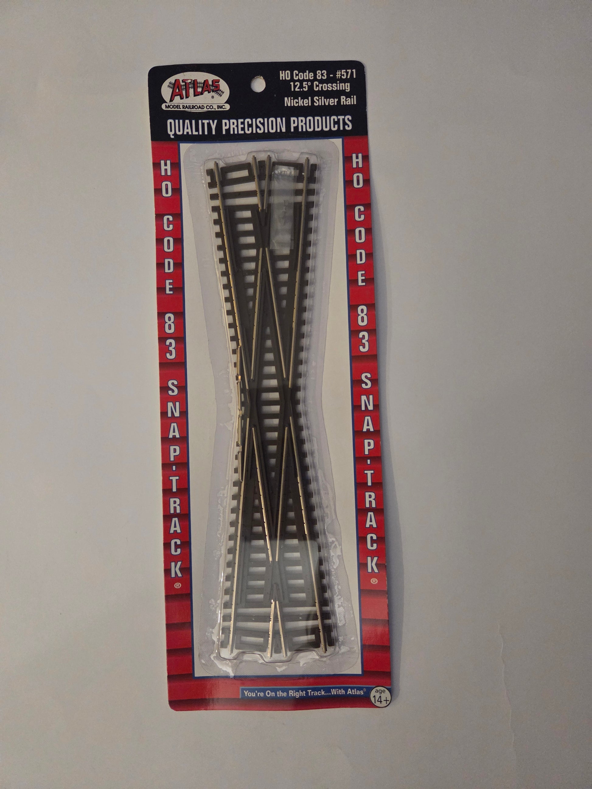 Atlas HO Scale Track Code 83, Nickel Silver Rail & Brown Ties 12.5 Degree Crossing