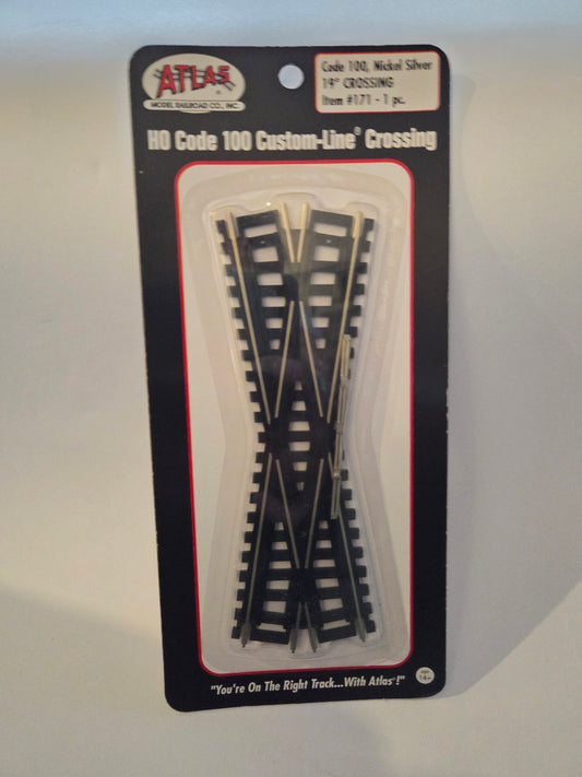 HO scale model railroad track - Atlas HO 171 Track Custom-Line(R) Crossing - Code 100 19 Degree 6"