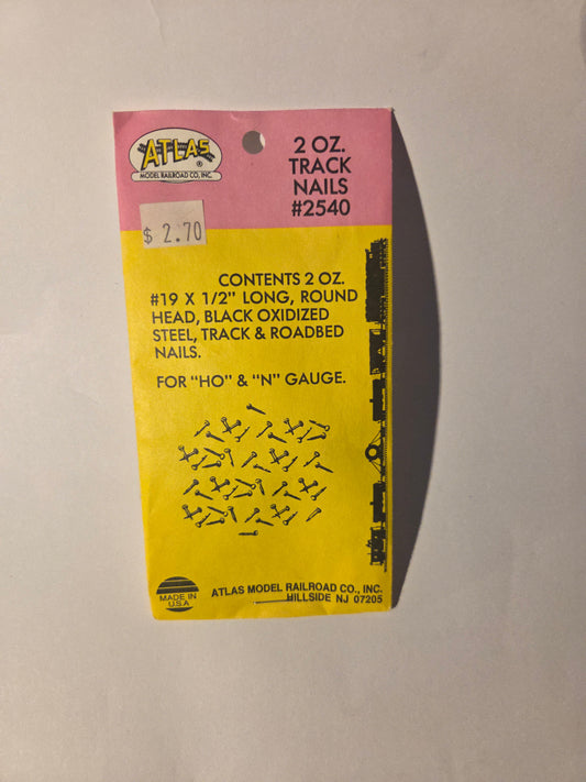 HO scale model railroad track - Atlas HO 2540 Track Track Nails #19 1/2" Long - 2oz