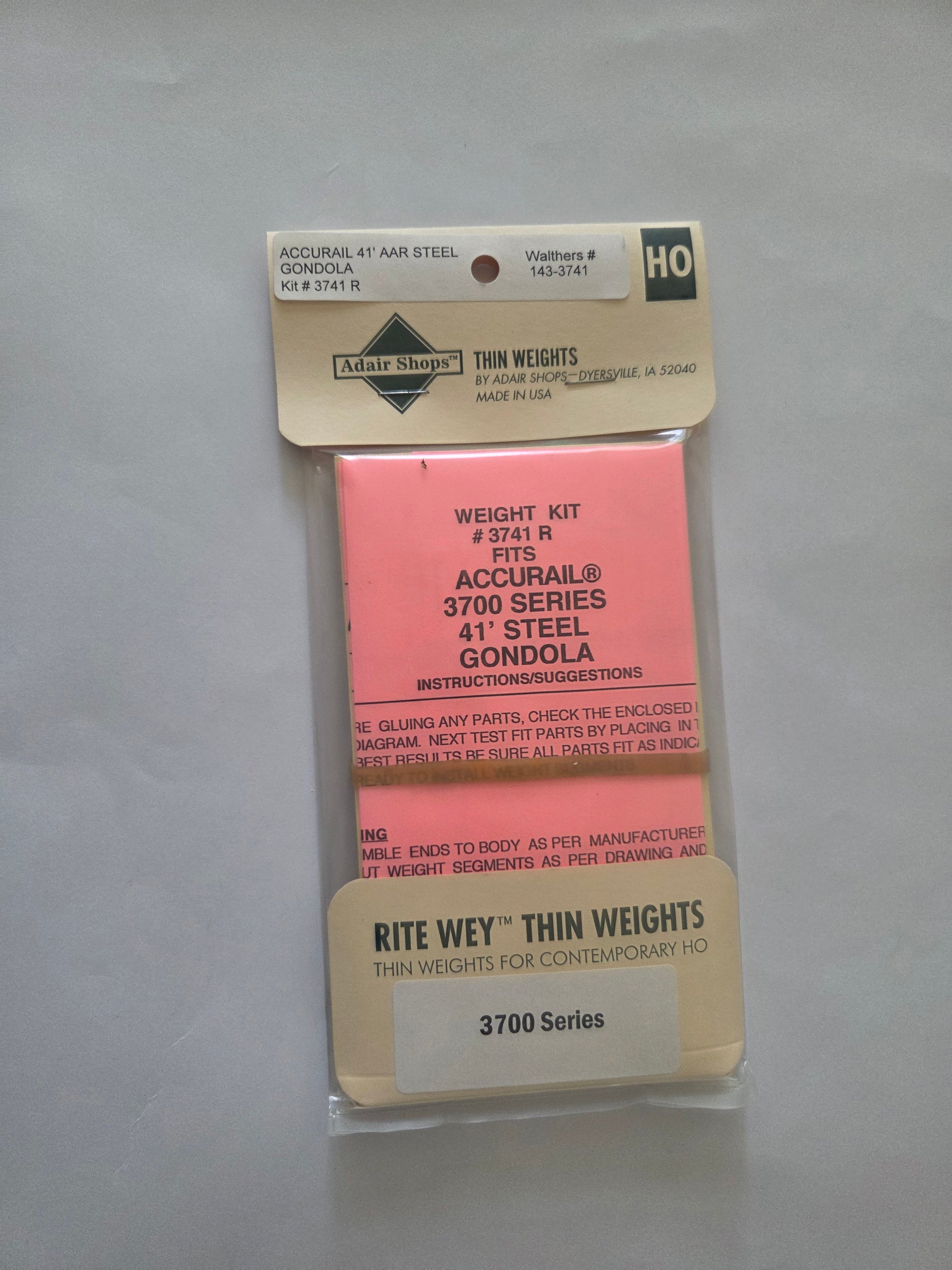 Weight Kit HO Scale for Accurail 41' Steel Gondola - 3700 Series