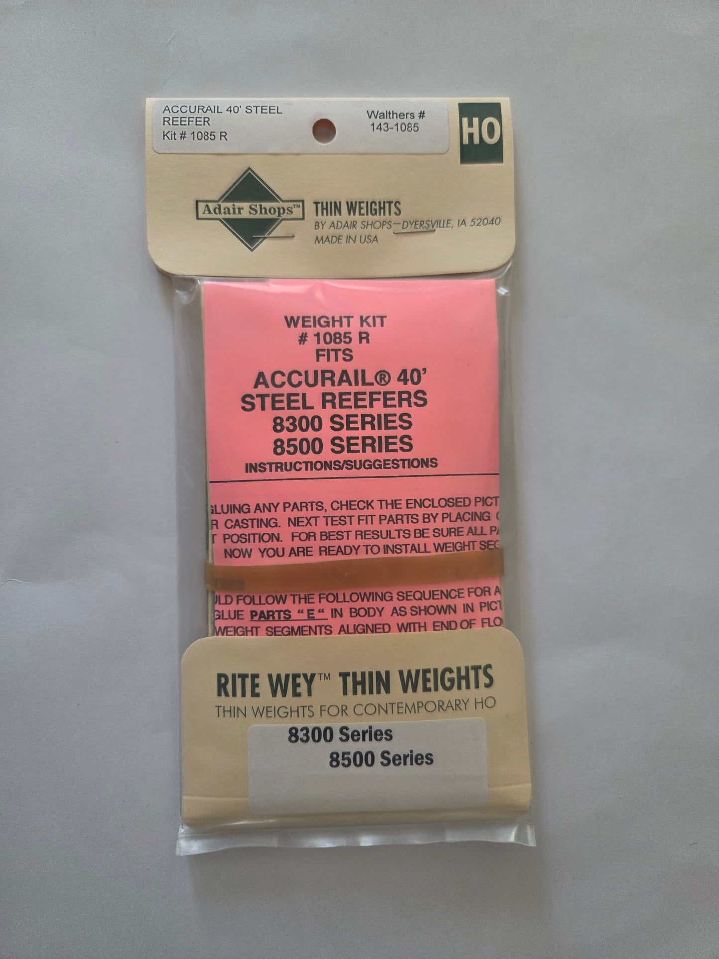 Weight Kit HO Scale for Accurail 40' Steel Reefers