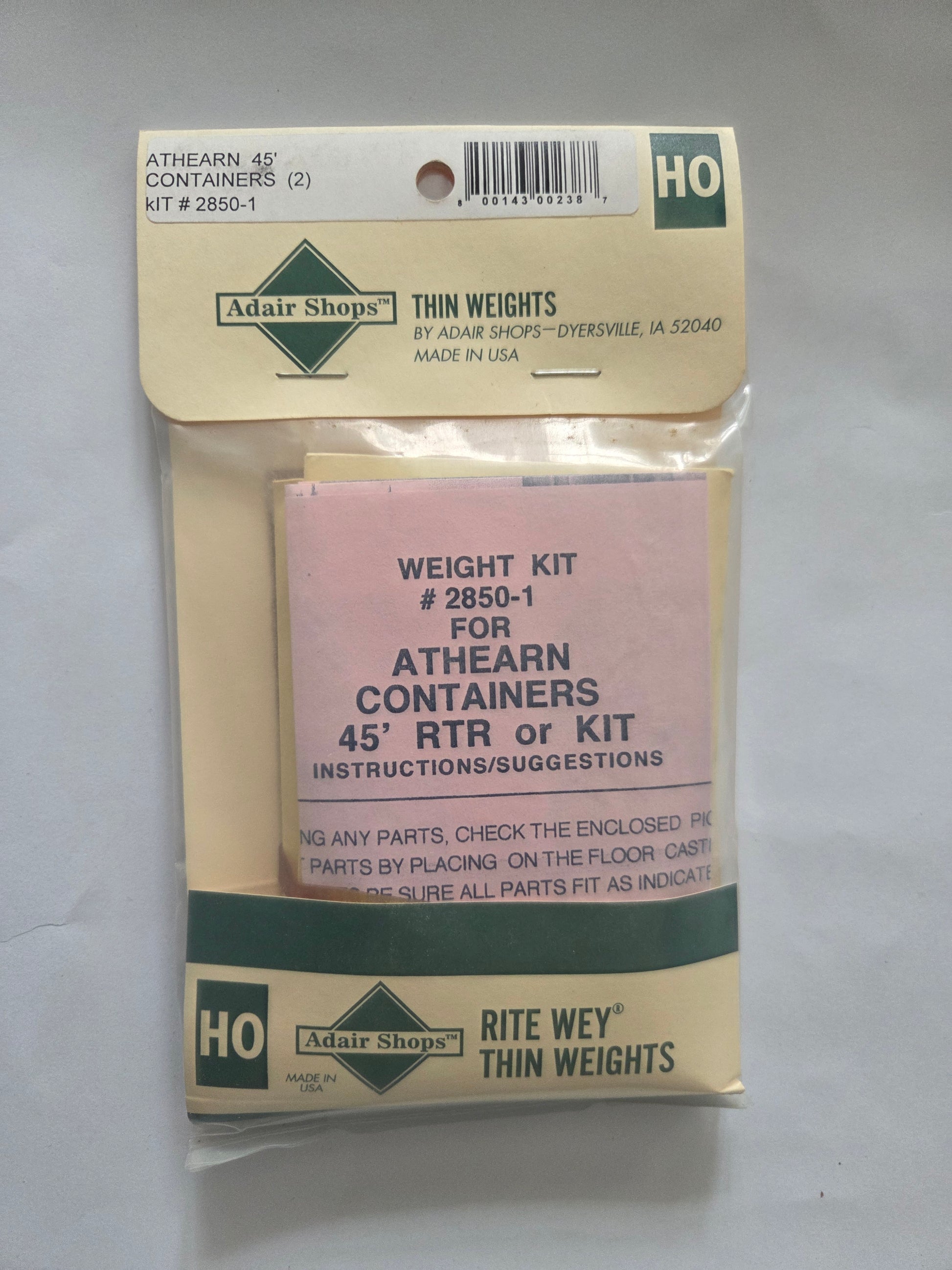 Weight Kit HO Scale for Athearn 45' Containers