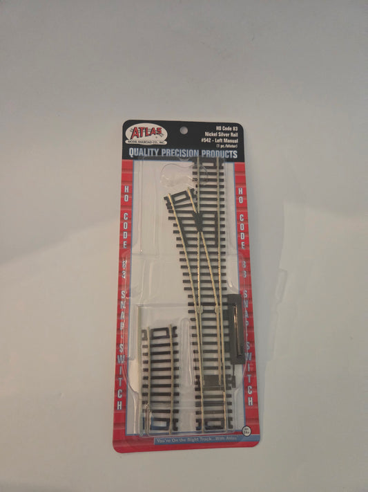 Atlas HO Scale Code 83 Snap-Switch(R) Manual Turnout 18" Radius, Left Hand