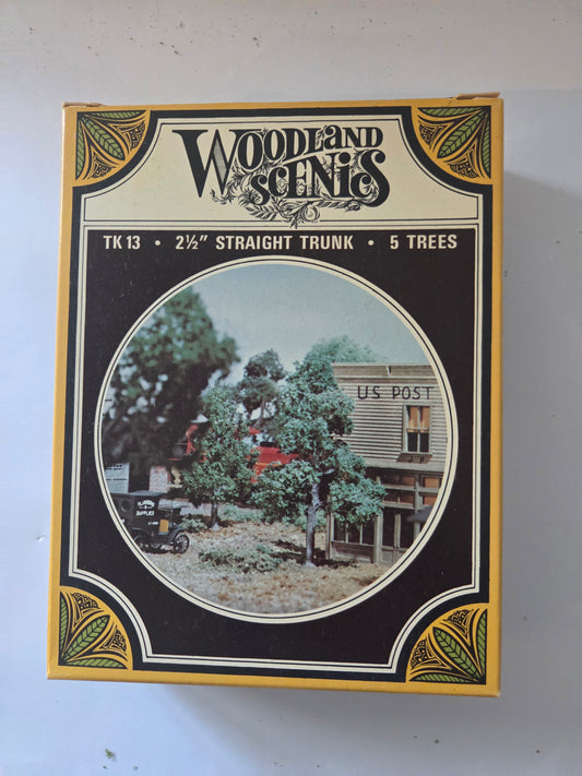 Woodland Scenics HO TK 13 Scenery Vintage 2 1/2" Straight Trees (5 Trees)
