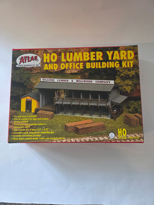 Atlas HO 750 Building Lumber Yard & Office - Kit 3-3/4 x 8-1/2" 9.5 x 21.3cm