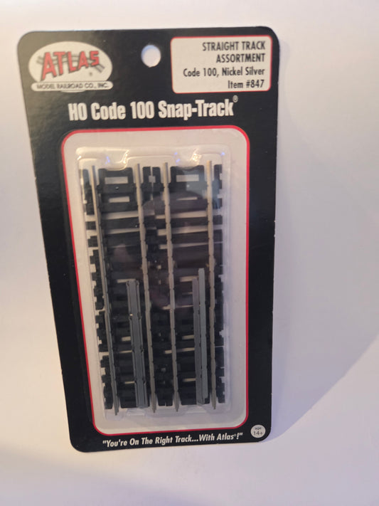 HO scale model railroad track - Atlas HO 847 Track Code 100 Track Assortment