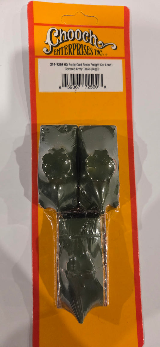 Chooch HO Scale Covered Army Tank 3/ Load resin load