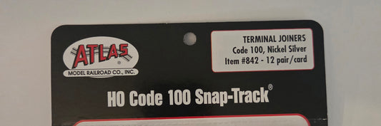 Atlas HO Scale Code 100 Nickel-Silver Terminal Joiners