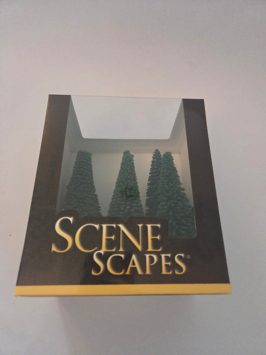 Bachmann HO Scale Scenery Scene Scapes Pine Trees 5 to 6" 12.7 to 15.2cm pkg(6)