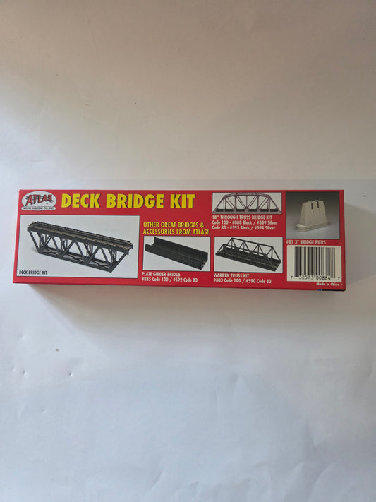 Atlas HO 884 Track 65' Deck Truss Bridge - Kit Code 100 NS Rail - 9" 22.9cm