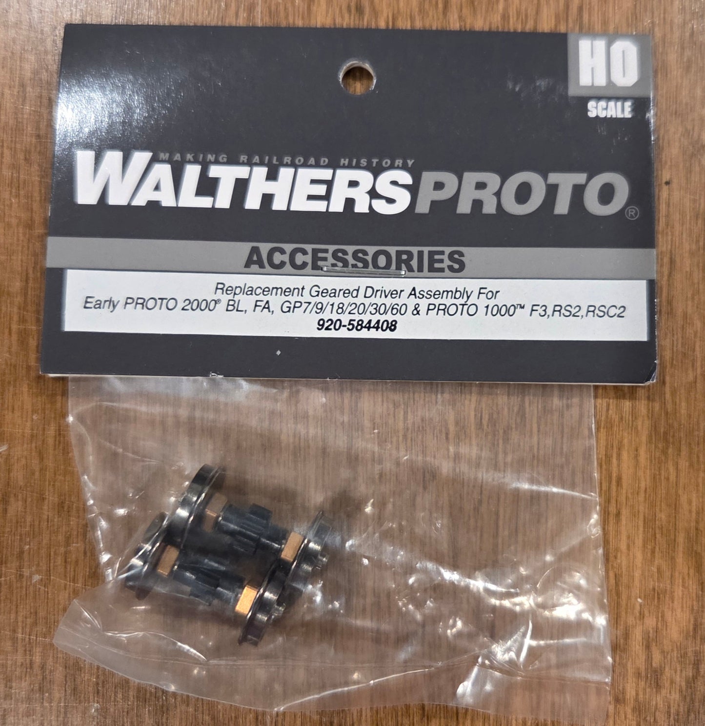 Walthers HO Scale Replacement Geared Driver Assembly (Diesel Wheelset) (2-pack)