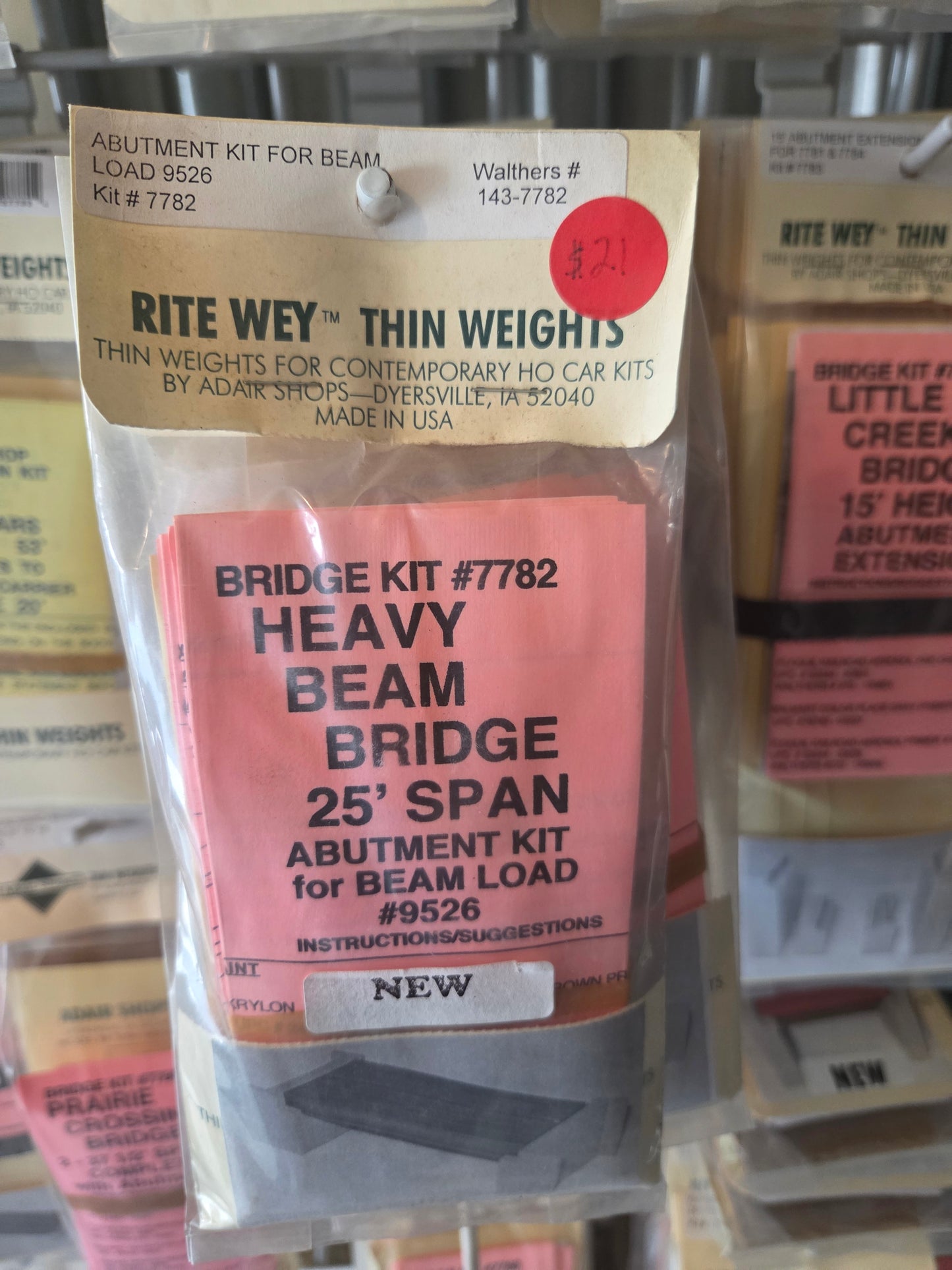 Weight Kit HO Heavy Beam  Bridge Abutment Kit 25' Span For Beam Load