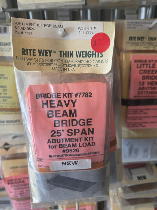 Weight Kit HO Heavy Beam  Bridge Abutment Kit 25' Span For Beam Load